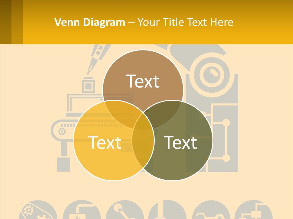 A Yellow And Black Poster With A Machine PowerPoint Template