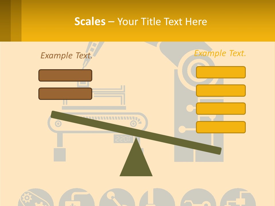 A Yellow And Black Poster With A Machine PowerPoint Template