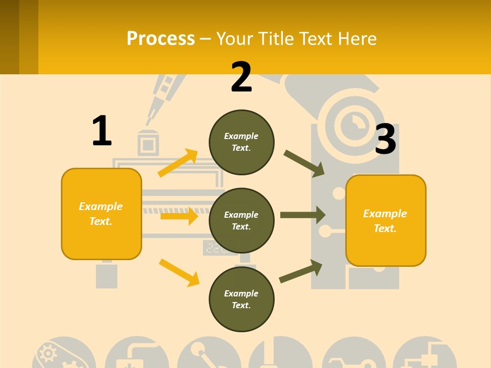 A Yellow And Black Poster With A Machine PowerPoint Template