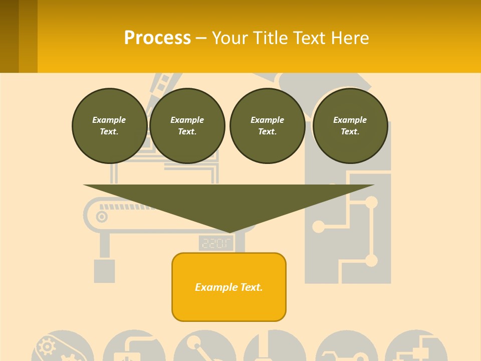 A Yellow And Black Poster With A Machine PowerPoint Template