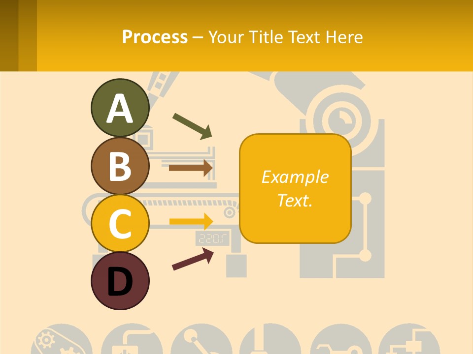 A Yellow And Black Poster With A Machine PowerPoint Template