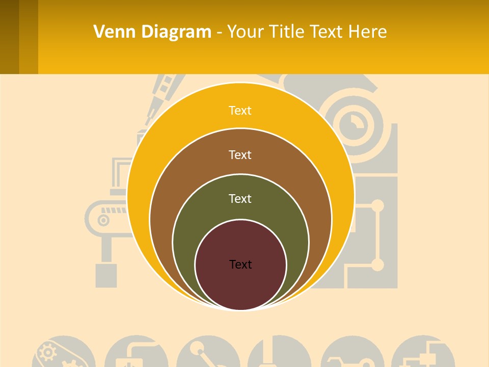 A Yellow And Black Poster With A Machine PowerPoint Template