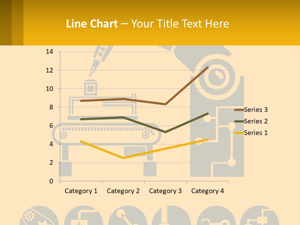 A Yellow And Black Poster With A Machine PowerPoint Template