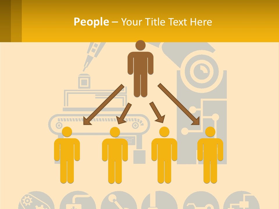 A Yellow And Black Poster With A Machine PowerPoint Template