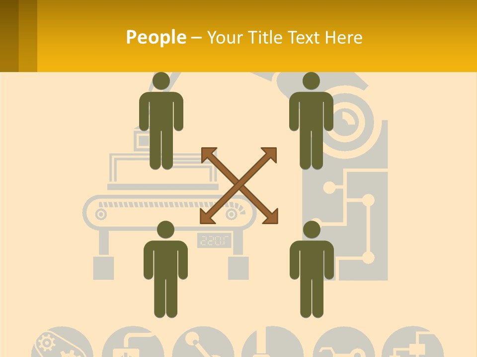 A Yellow And Black Poster With A Machine PowerPoint Template