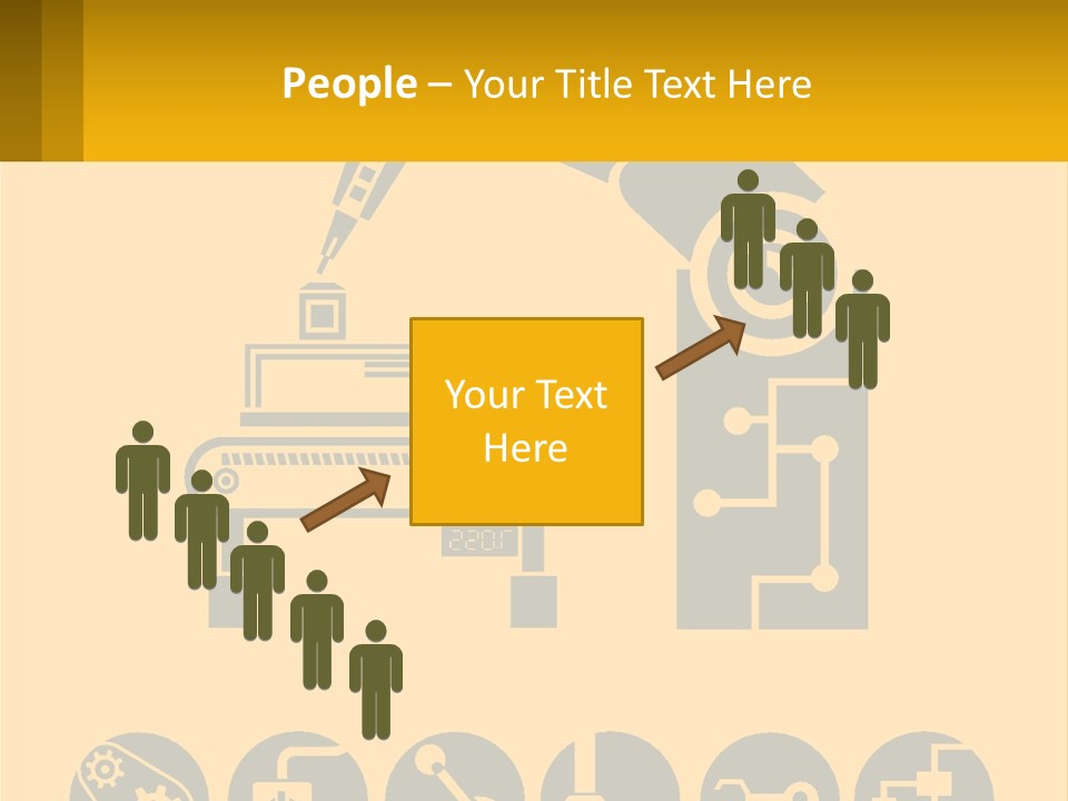 A Yellow And Black Poster With A Machine PowerPoint Template