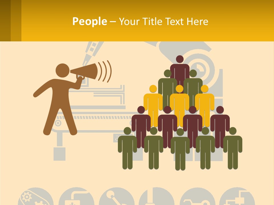 A Yellow And Black Poster With A Machine PowerPoint Template