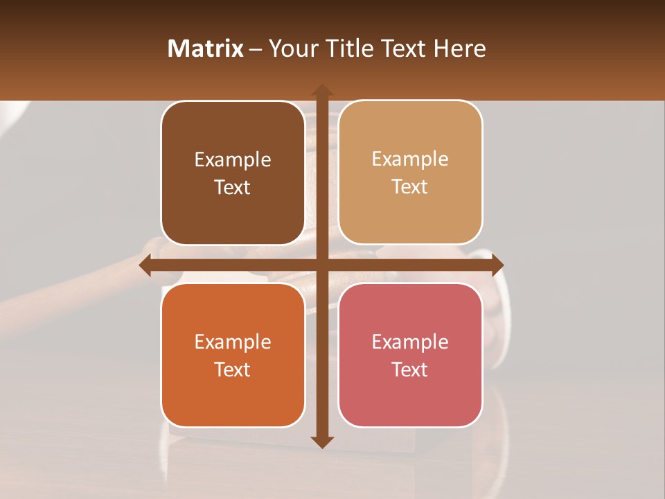 A Wooden Judge's Hammer On Top Of A Wooden Table PowerPoint Template