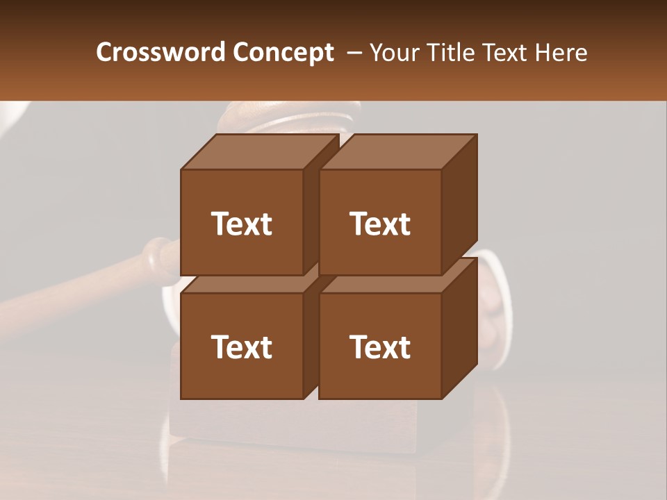 A Wooden Judge's Hammer On Top Of A Wooden Table PowerPoint Template
