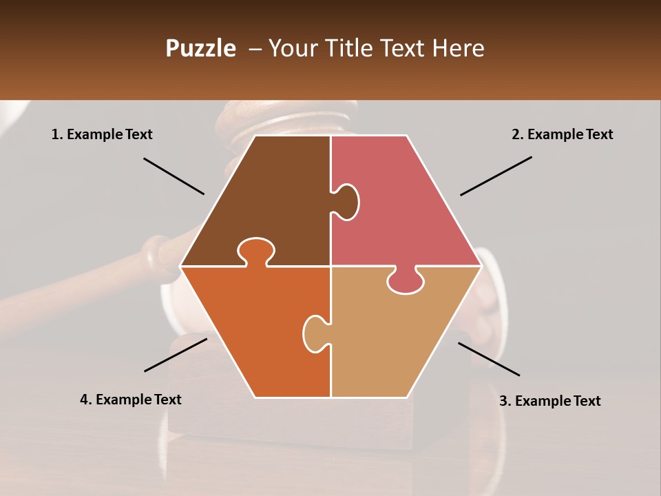 A Wooden Judge's Hammer On Top Of A Wooden Table PowerPoint Template