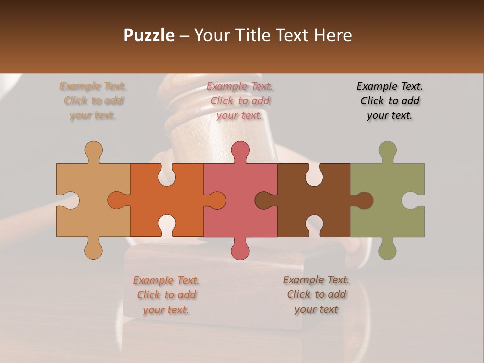 A Wooden Judge's Hammer On Top Of A Wooden Table PowerPoint Template