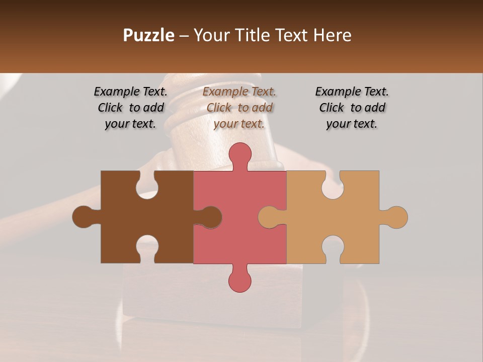 A Wooden Judge's Hammer On Top Of A Wooden Table PowerPoint Template