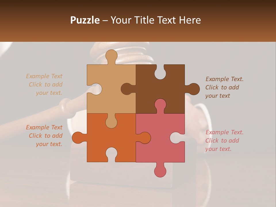 A Wooden Judge's Hammer On Top Of A Wooden Table PowerPoint Template