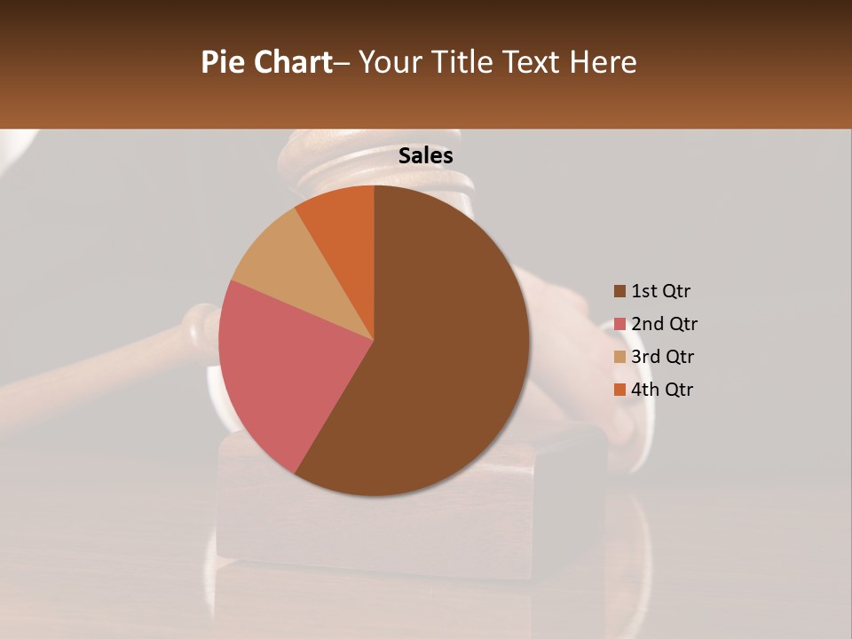A Wooden Judge's Hammer On Top Of A Wooden Table PowerPoint Template