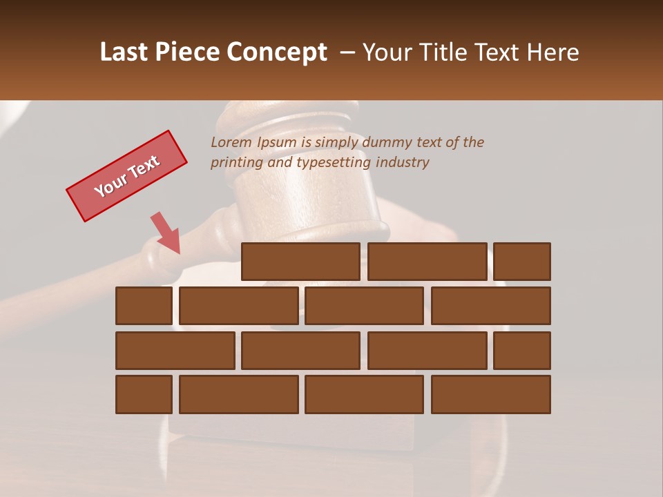 A Wooden Judge's Hammer On Top Of A Wooden Table PowerPoint Template