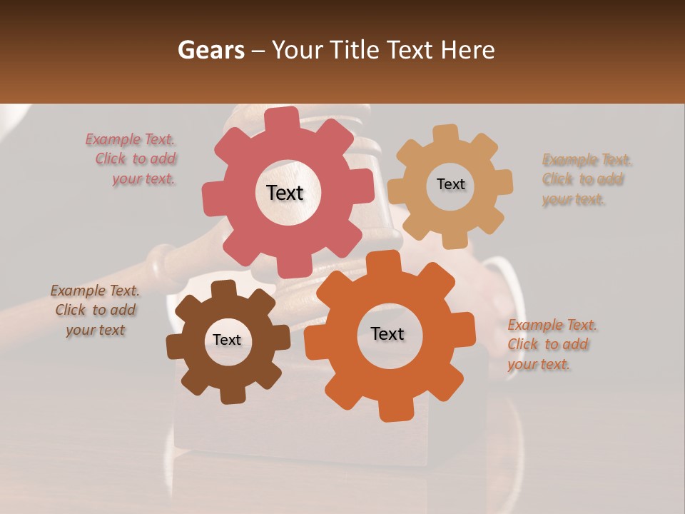 A Wooden Judge's Hammer On Top Of A Wooden Table PowerPoint Template