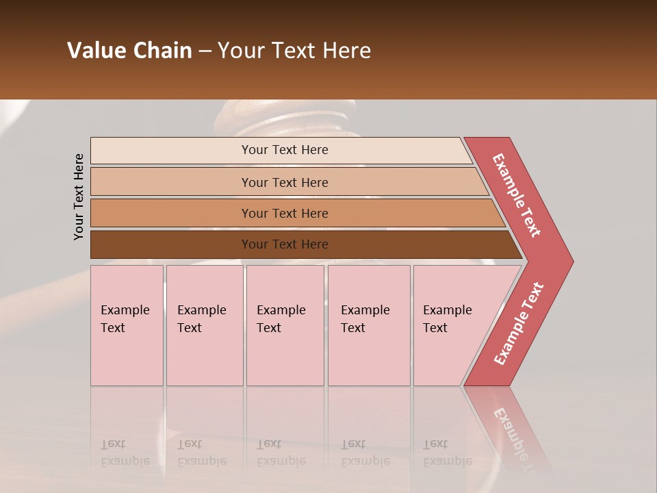 A Wooden Judge's Hammer On Top Of A Wooden Table PowerPoint Template