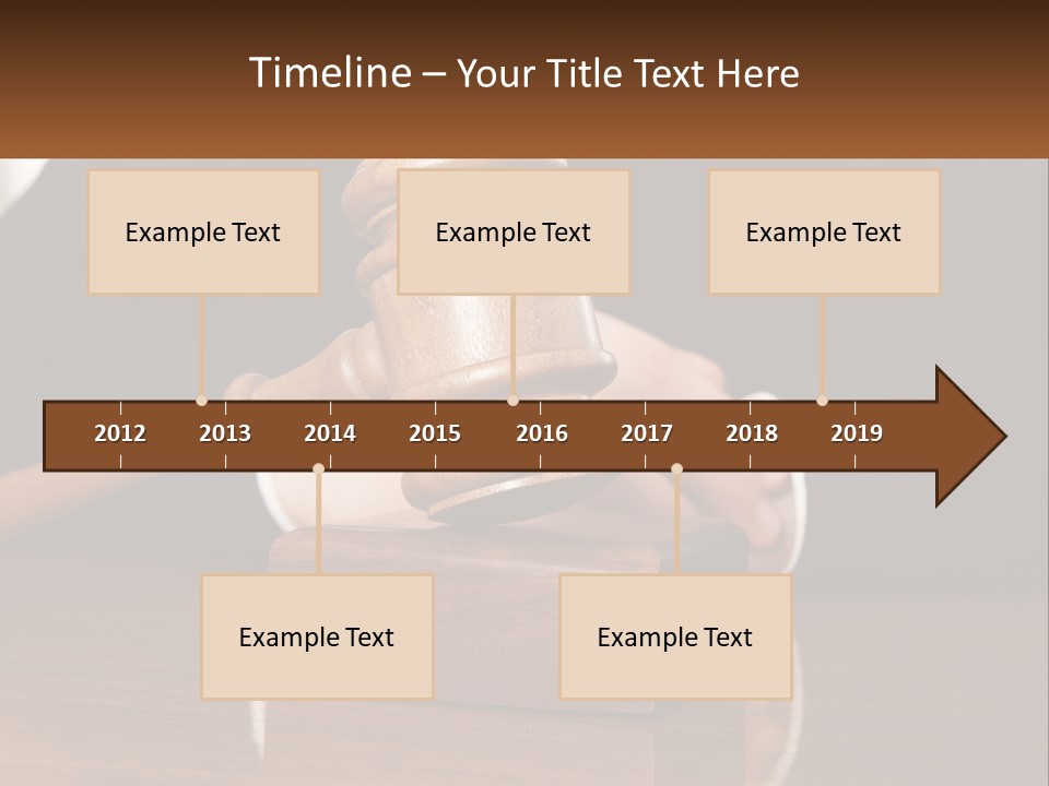 A Wooden Judge's Hammer On Top Of A Wooden Table PowerPoint Template