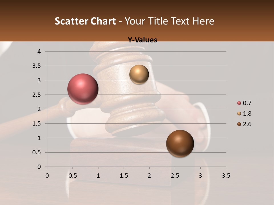 A Wooden Judge's Hammer On Top Of A Wooden Table PowerPoint Template