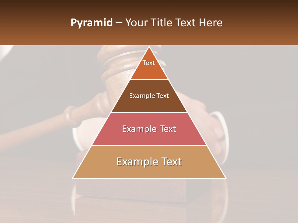 A Wooden Judge's Hammer On Top Of A Wooden Table PowerPoint Template