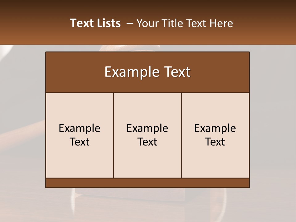 A Wooden Judge's Hammer On Top Of A Wooden Table PowerPoint Template
