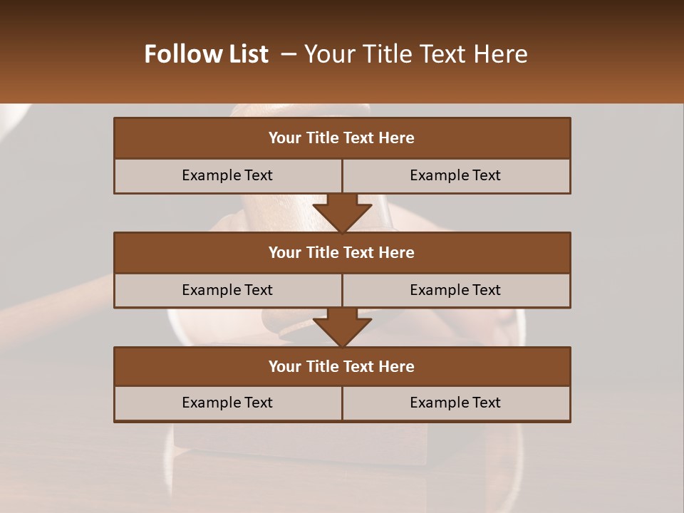 A Wooden Judge's Hammer On Top Of A Wooden Table PowerPoint Template