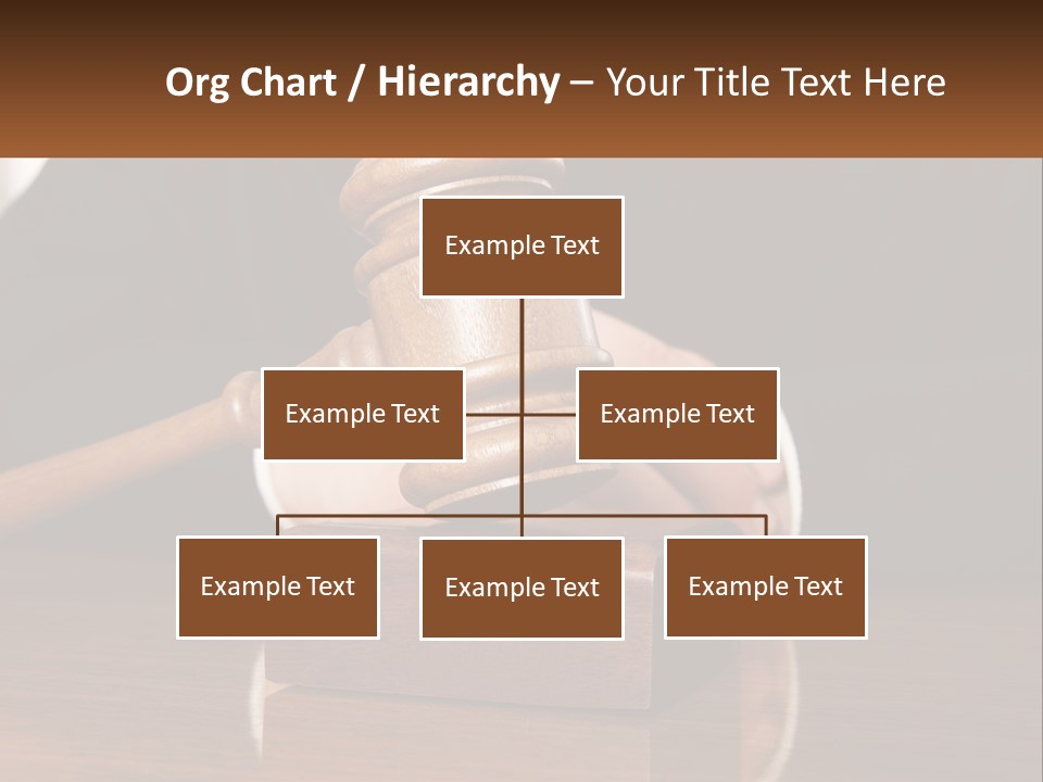 A Wooden Judge's Hammer On Top Of A Wooden Table PowerPoint Template