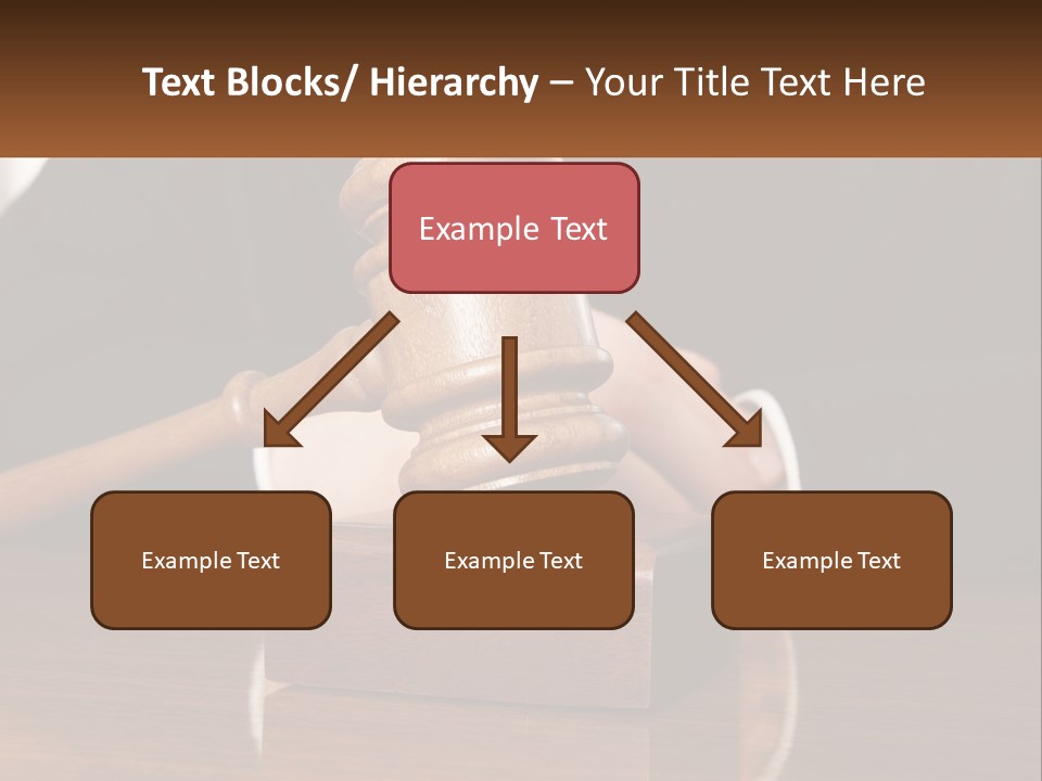 A Wooden Judge's Hammer On Top Of A Wooden Table PowerPoint Template
