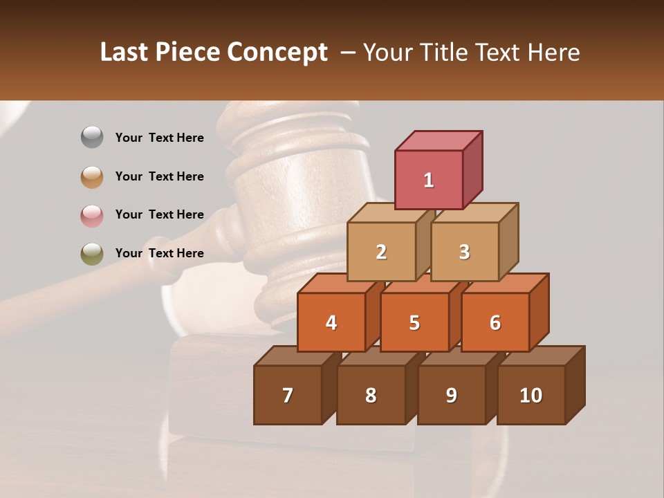 A Wooden Judge's Hammer On Top Of A Wooden Table PowerPoint Template