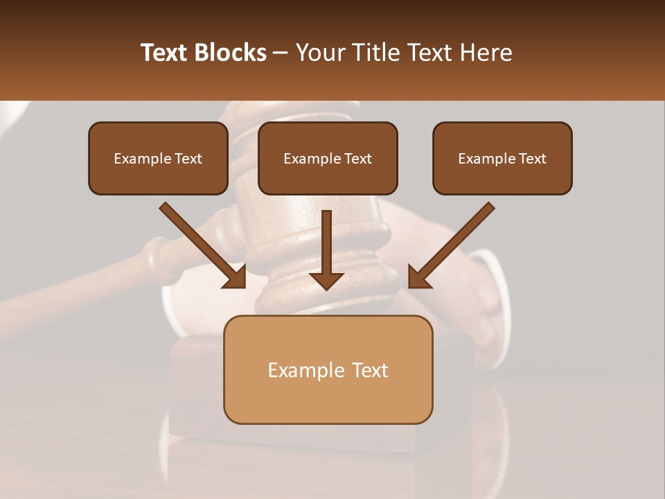A Wooden Judge's Hammer On Top Of A Wooden Table PowerPoint Template