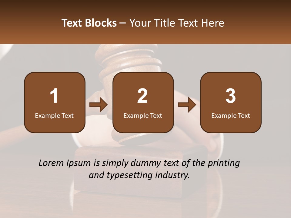 A Wooden Judge's Hammer On Top Of A Wooden Table PowerPoint Template