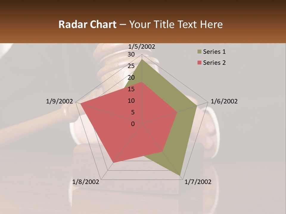 A Wooden Judge's Hammer On Top Of A Wooden Table PowerPoint Template