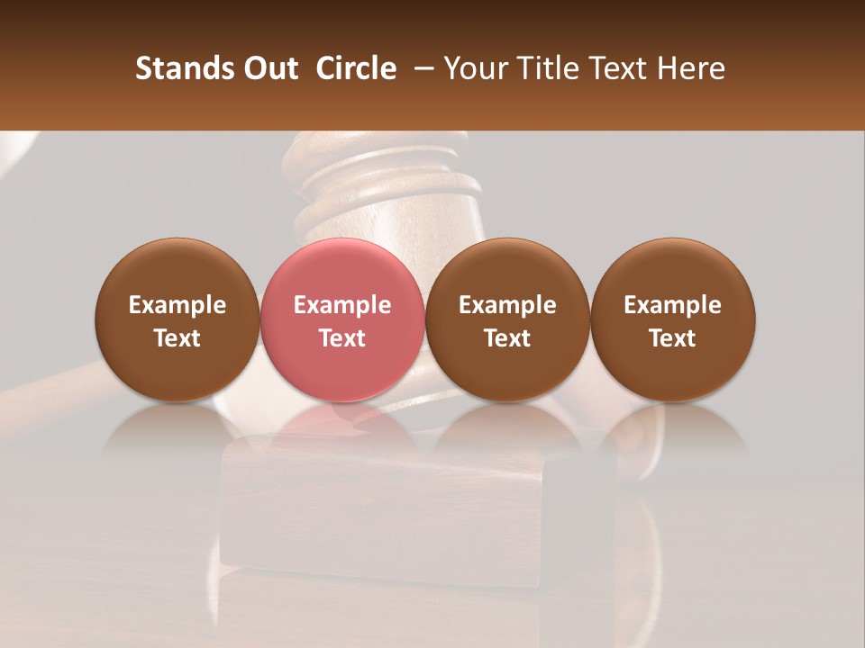 A Wooden Judge's Hammer On Top Of A Wooden Table PowerPoint Template
