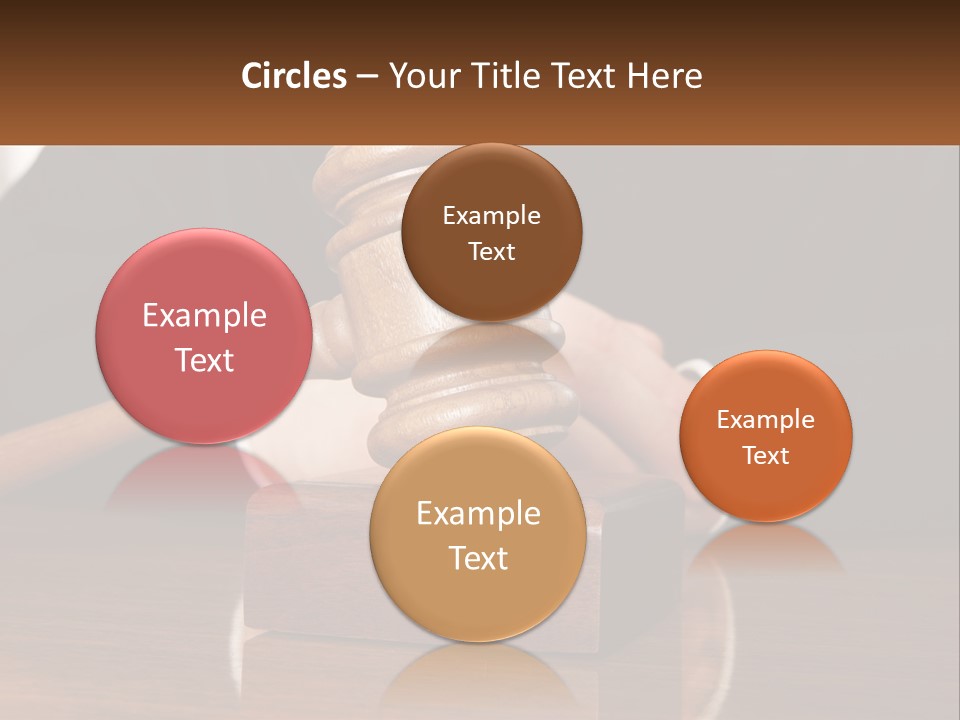 A Wooden Judge's Hammer On Top Of A Wooden Table PowerPoint Template