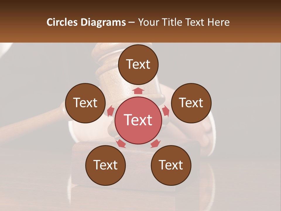 A Wooden Judge's Hammer On Top Of A Wooden Table PowerPoint Template