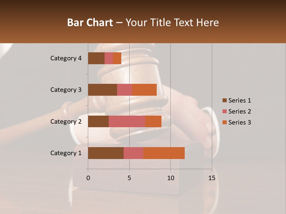 A Wooden Judge's Hammer On Top Of A Wooden Table PowerPoint Template