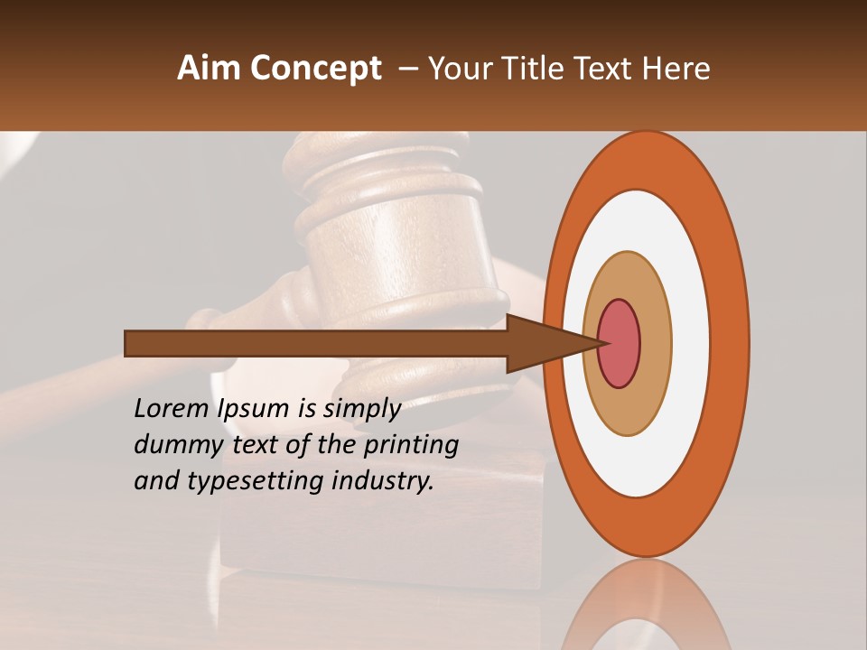 A Wooden Judge's Hammer On Top Of A Wooden Table PowerPoint Template