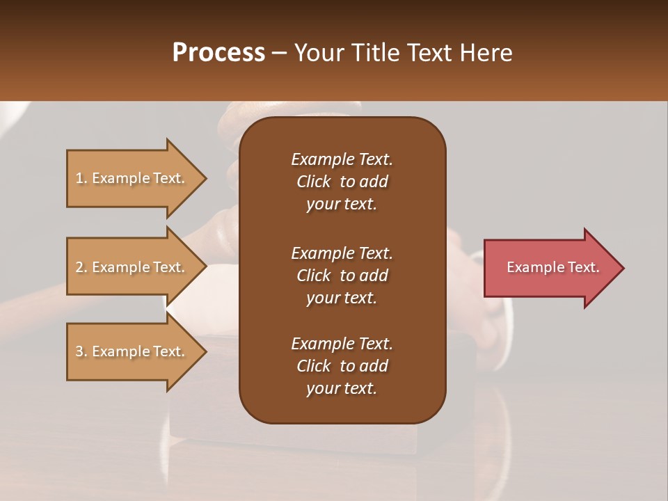 A Wooden Judge's Hammer On Top Of A Wooden Table PowerPoint Template