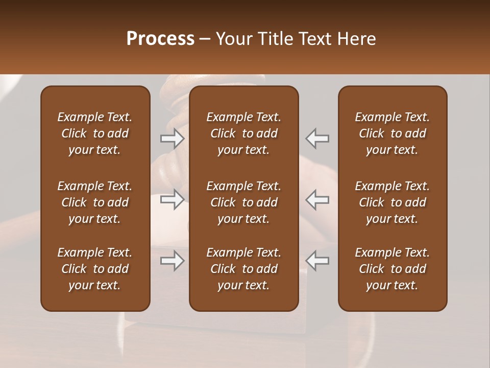 A Wooden Judge's Hammer On Top Of A Wooden Table PowerPoint Template