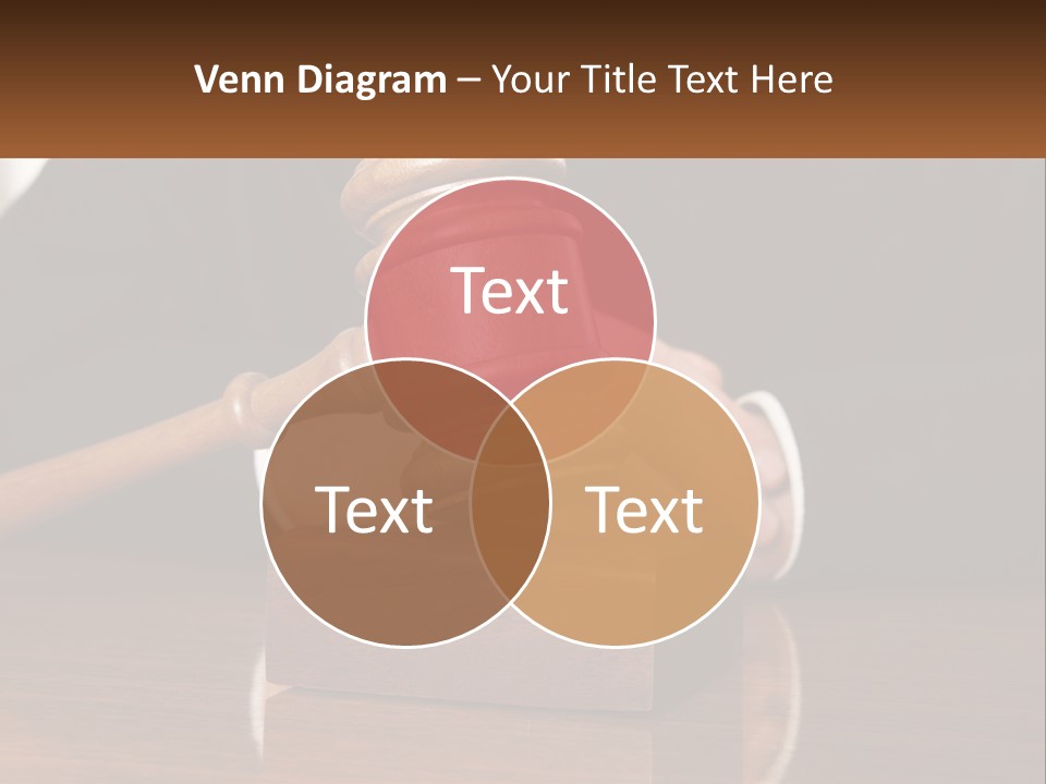 A Wooden Judge's Hammer On Top Of A Wooden Table PowerPoint Template