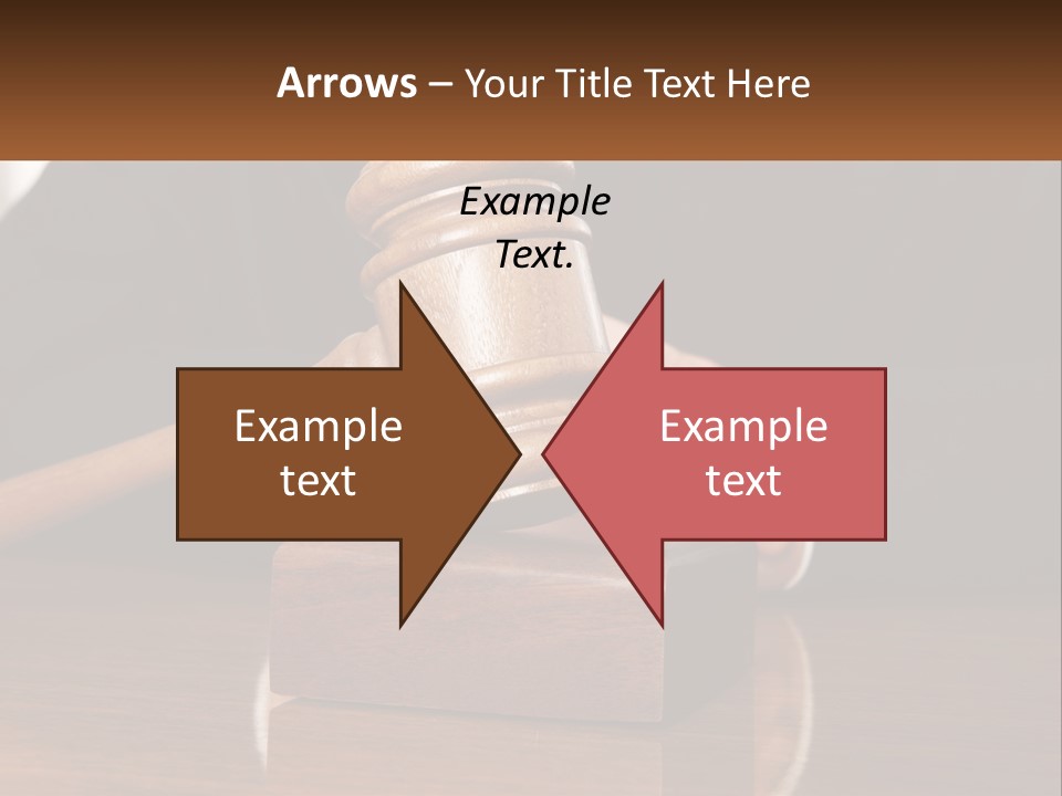 A Wooden Judge's Hammer On Top Of A Wooden Table PowerPoint Template