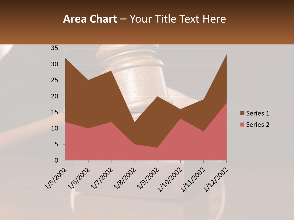 A Wooden Judge's Hammer On Top Of A Wooden Table PowerPoint Template