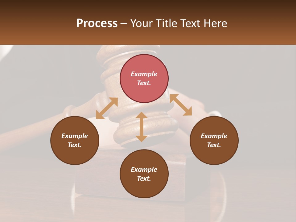 A Wooden Judge's Hammer On Top Of A Wooden Table PowerPoint Template
