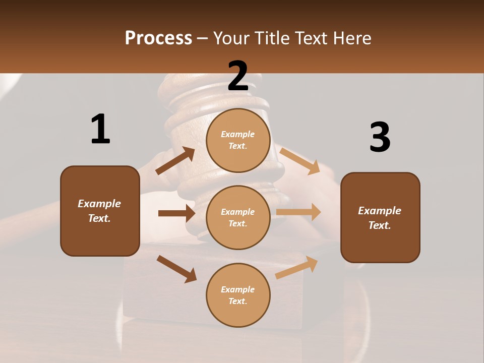 A Wooden Judge's Hammer On Top Of A Wooden Table PowerPoint Template
