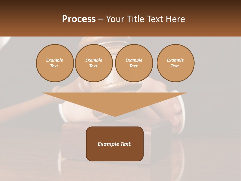 A Wooden Judge's Hammer On Top Of A Wooden Table PowerPoint Template