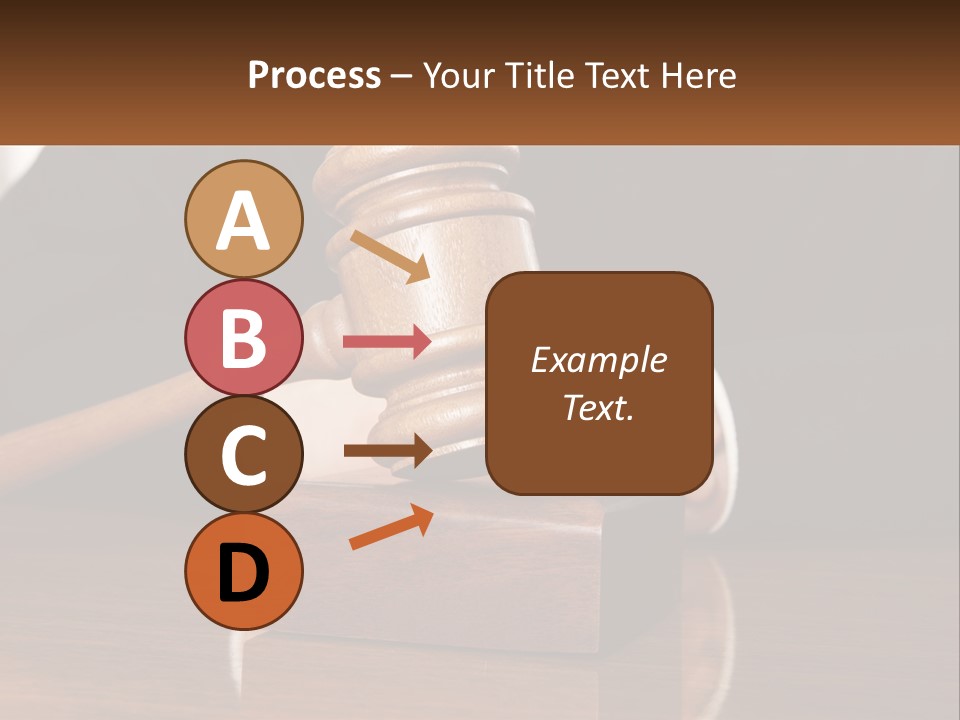 A Wooden Judge's Hammer On Top Of A Wooden Table PowerPoint Template