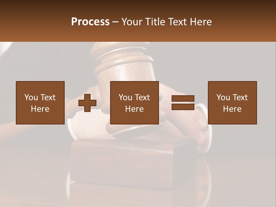 A Wooden Judge's Hammer On Top Of A Wooden Table PowerPoint Template