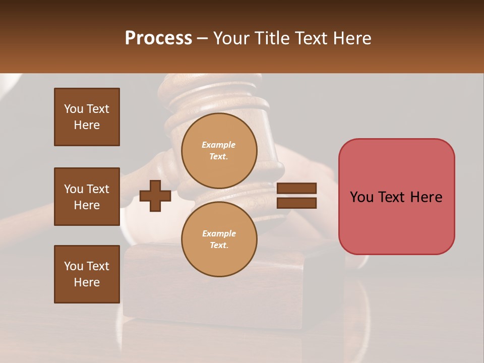 A Wooden Judge's Hammer On Top Of A Wooden Table PowerPoint Template