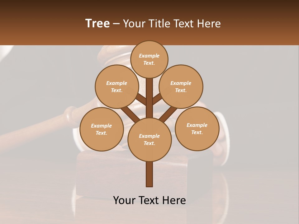 A Wooden Judge's Hammer On Top Of A Wooden Table PowerPoint Template