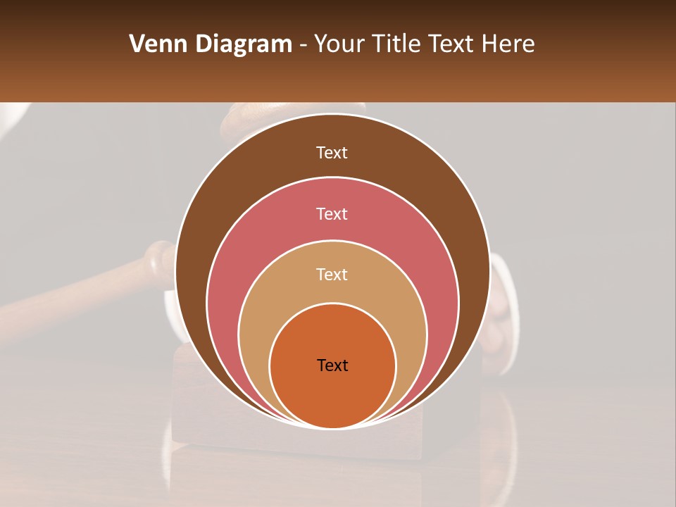 A Wooden Judge's Hammer On Top Of A Wooden Table PowerPoint Template